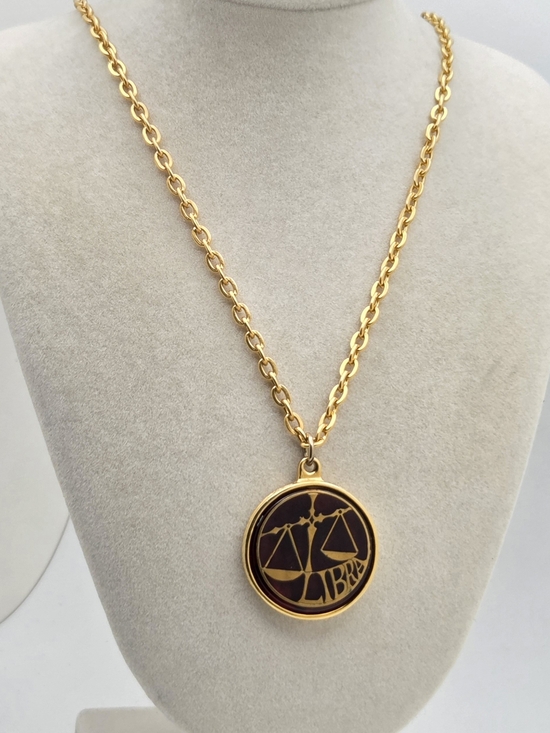 Vintage Jewelry - Vintage Danté Libra Zodiac Pendant Necklace - 20"